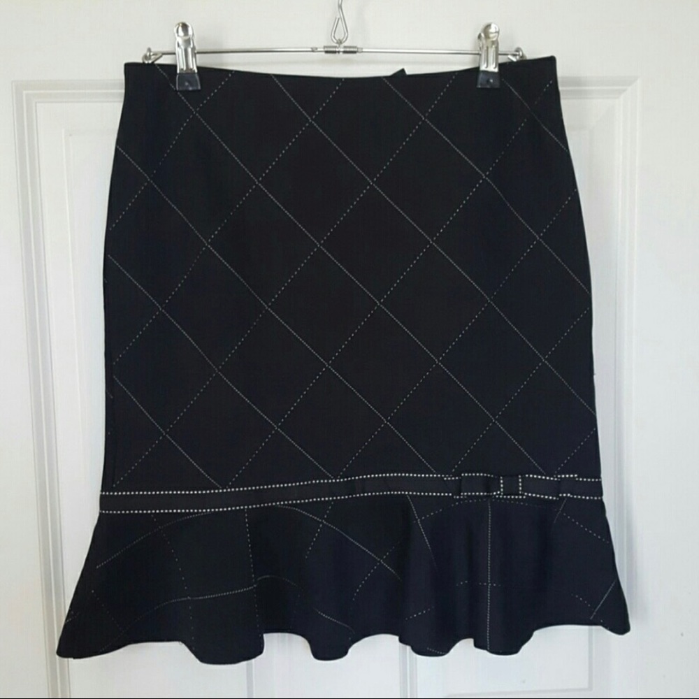 Express Black Mini Flounce Skirt with Bow